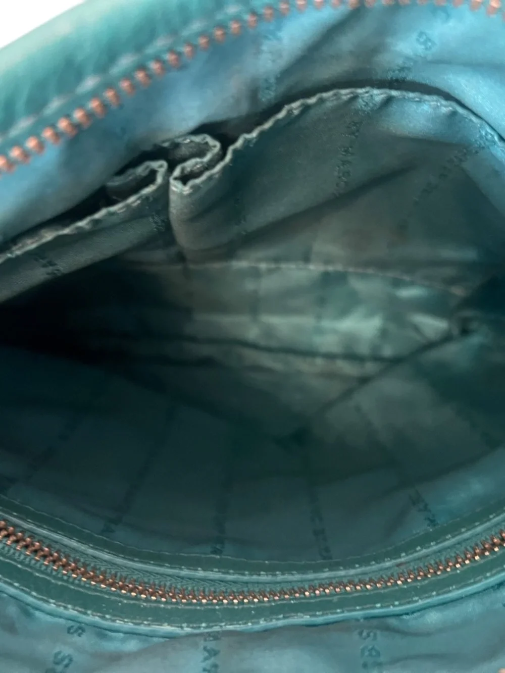 Marc by Marc Jacobs Teal Leather Crossbody Bag Y2K Vintage - Picture 10 of 12